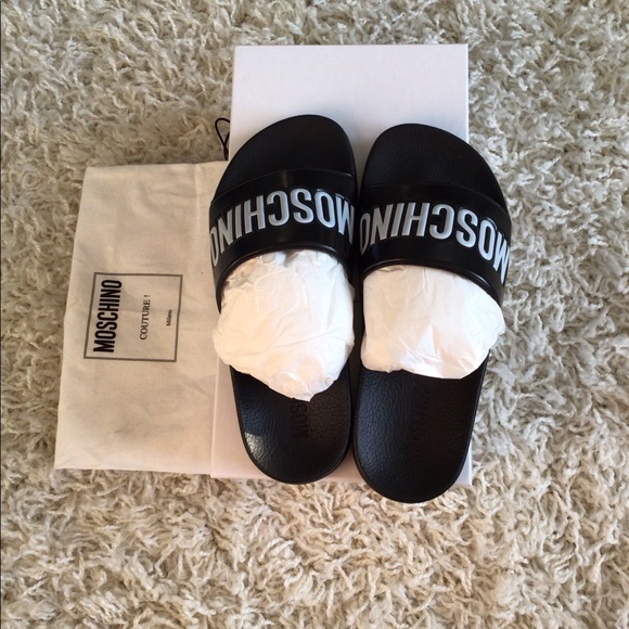 MOSCHINO COUTURE! - logo slides - EU38 or USA 7-7.5 - Picture 2 of 6